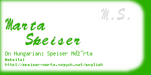 marta speiser business card